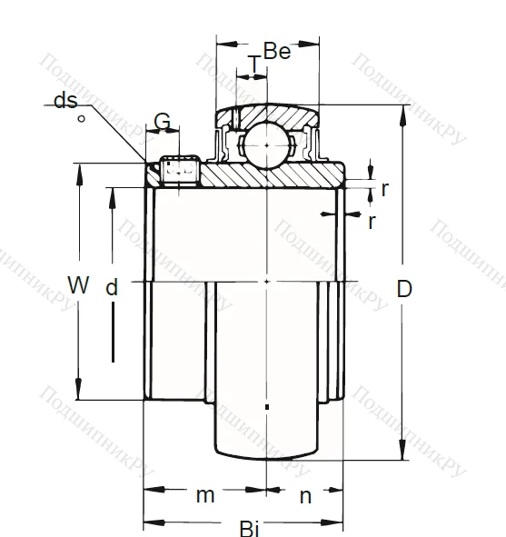 Корпусный подшипник UC 205-16 (ASAHI)