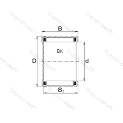 Подшипник игольчатый радиальный BK 1612