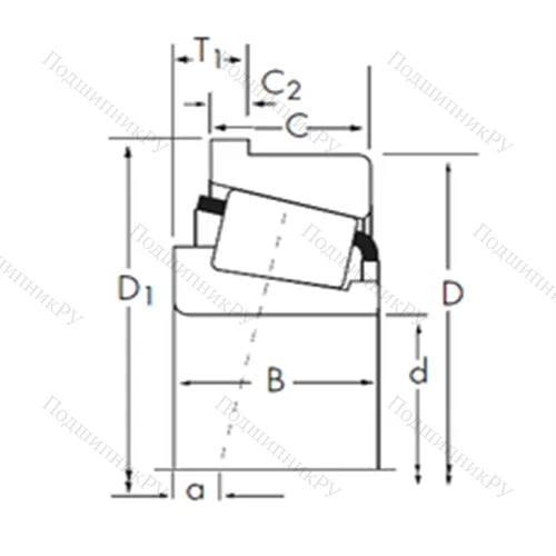 Подшипник роликовый радиально-упорный 27687/27620-B от производителя  TIMKEN