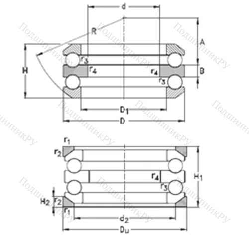 Подшипник шариковый упорный 54418-MP+U 418