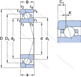 Подшипник 7024 CE/P 4AH 1
