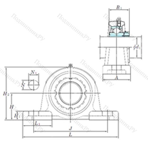 Подшипниковый узел шариковый радиальный UKPX 07