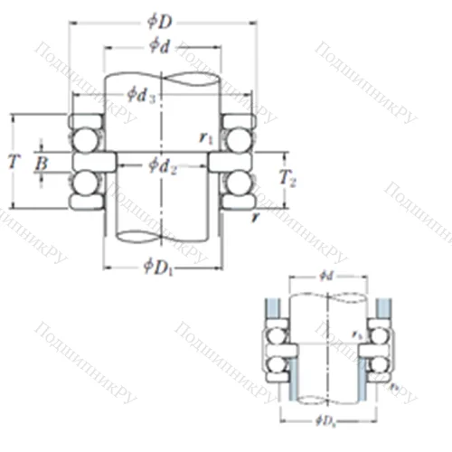 Подшипник шариковый упорный 52316 от производителя  NSK Подшипник шариковый упорный 52316 от производителя  NSK