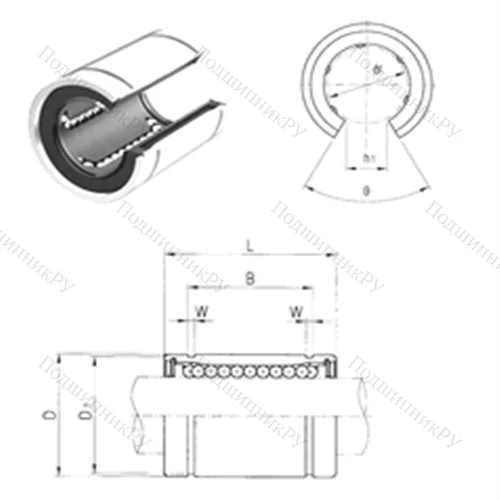 Подшипник шариковый линейный LM 60OP