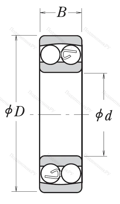 Двухрядный шариковый подшипник 1213