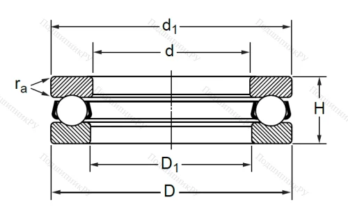 Упорный шариковый подшипник 8318 (51318) в Калининграде