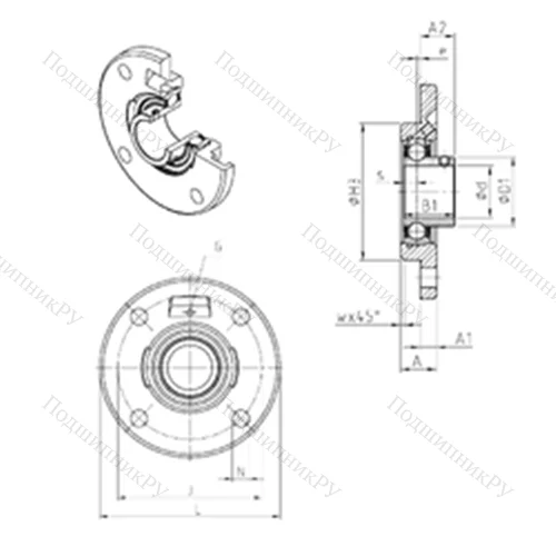 Подшипниковый узел шариковый радиальный USFCE 204