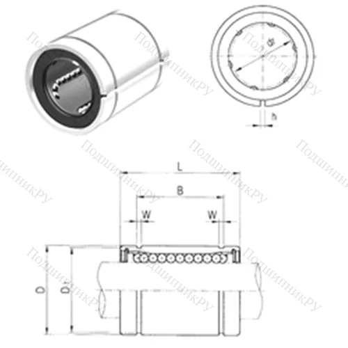 Подшипник шариковый линейный LM 35UUAJ от производителя  Samick