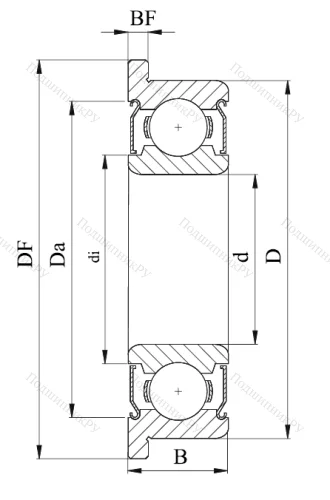 Однорядный шариковый подшипник F 683 ZZ (730 ZZ (LF)) от производителя  NMB