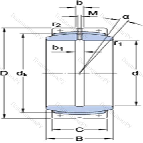 Радиальные сферические подшипники скольжения с контактными поверхностями сталь/сталь, требующие техобслуживания GEC 950 FBAS