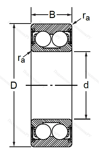 Радиально-упорный шариковый подшипник 3056210 2RS (3210 A 2RSTN) в Калининграде