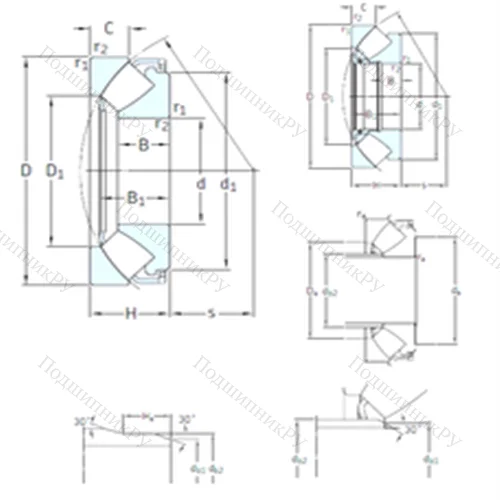 Подшипник роликовый упорно-радиальный 292/750EM от производителя  SKF Подшипник роликовый упорно-радиальный 292/750EM от производителя  SKF