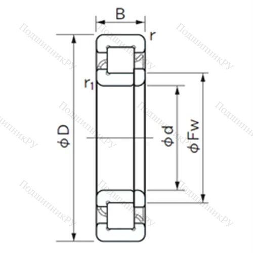 Подшипник роликовый радиальный NUP 2232 E