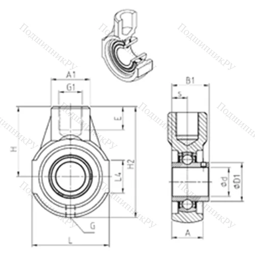 Подшипниковый узел шариковый радиальный UCEHE 206