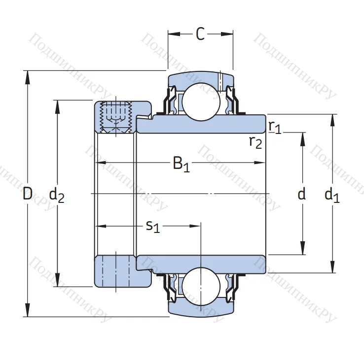 Корпусный подшипник YEL 210-2F в Калининграде