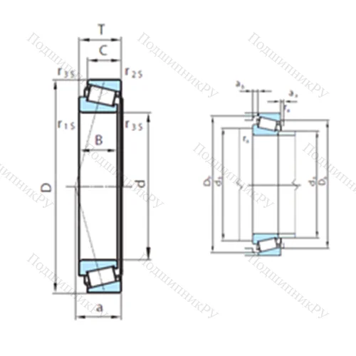 Подшипник роликовый радиально-упорный 30226 A