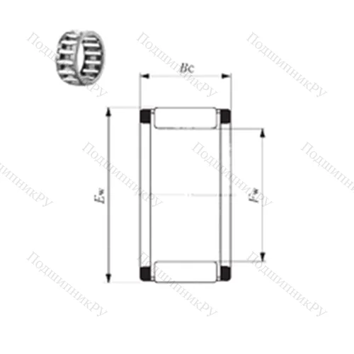 Подшипник игольчатый радиальный KT 202814 EG