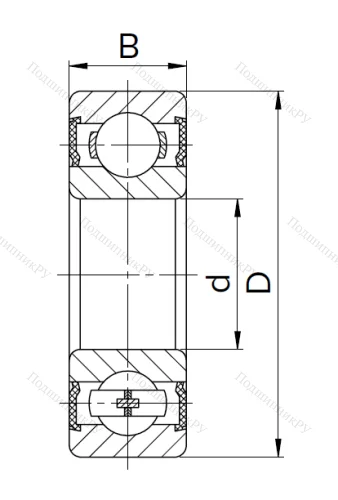 Миниатюрный шариковый подшипник 619/5 2RST (1000095 2RS) в Калининграде