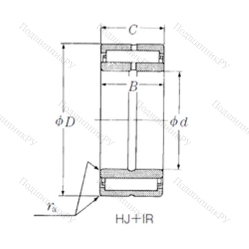 Подшипник игольчатый радиальный HJ-162416+IR-121616