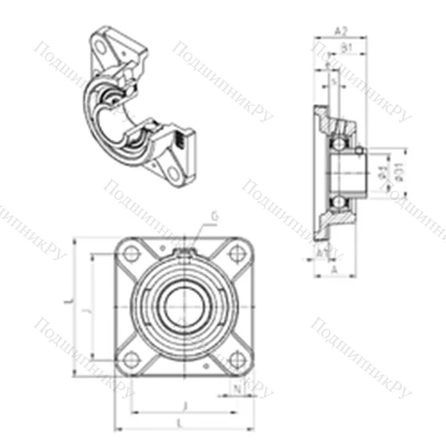 Подшипниковый узел шариковый радиальный USFE 207