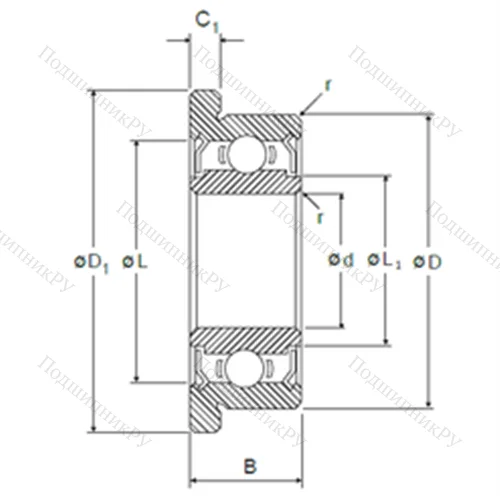 Подшипник шариковый радиальный LF-1040ZZ от производителя  NMB Подшипник шариковый радиальный LF-1040ZZ от производителя  NMB