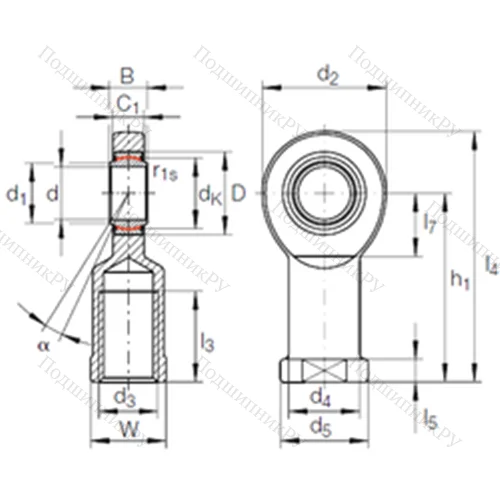 Подшипник скольжения сферический GIR 20 UK