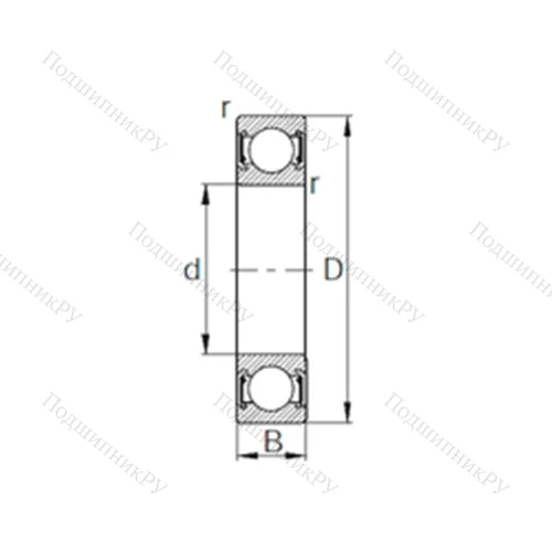 Подшипник шариковый радиальный 6909-2RZ