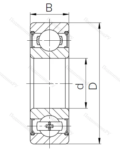 Шариковый однорядный подшипник 80103 (6003 ZZ) в Калининграде