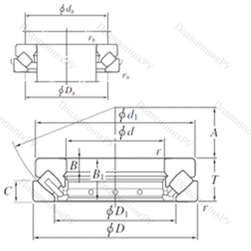 Подшипник роликовый упорно-радиальный 29448R от производителя  KOYO