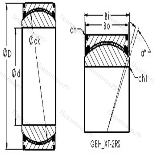Подшипник скольжения сферический GEH 340XT-2RS