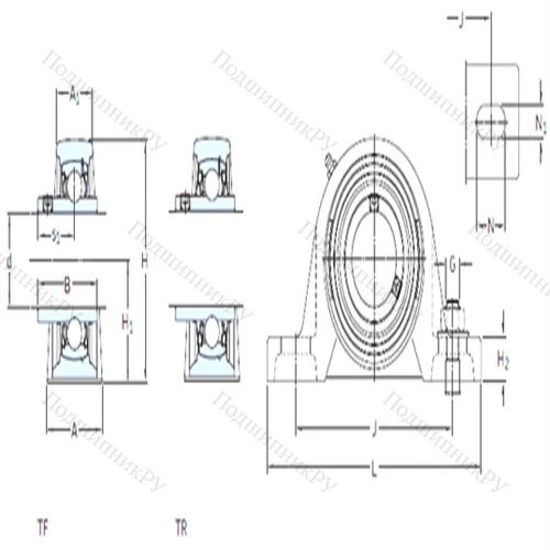 Подшипниковый узел шариковый радиальный SYM 2.11/16 TF от производителя  SKF