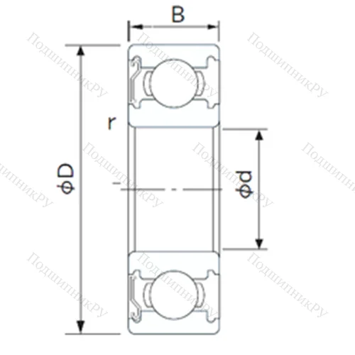 Подшипник шариковый радиальный 6905-Z от производителя  CYSD Подшипник шариковый радиальный 6905-Z от производителя  CYSD