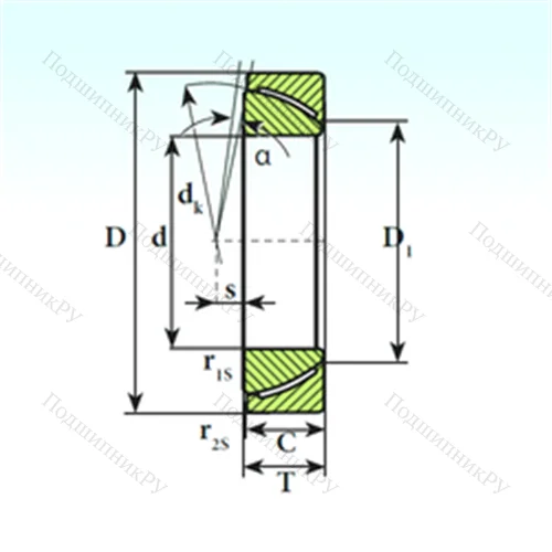 Подшипник скольжения сферический GAC 55 CP от производителя  ISB Подшипник скольжения сферический GAC 55 CP от производителя  ISB