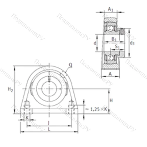 Подшипниковый узел шариковый радиальный PSHE 17