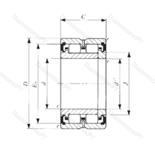 Подшипник роликовый радиальный TRU 254425UU