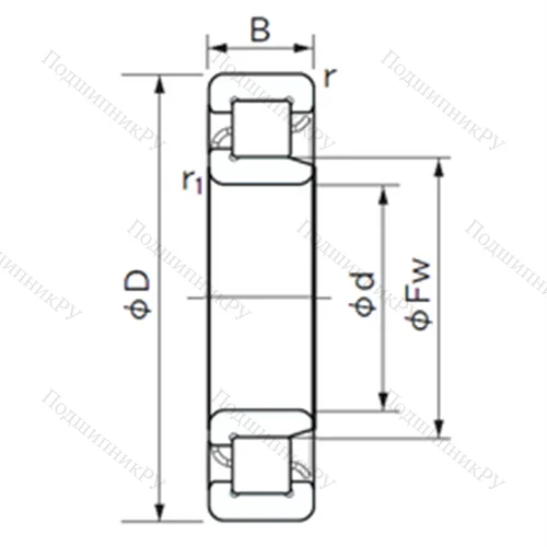 Подшипник роликовый радиальный NJ 2334