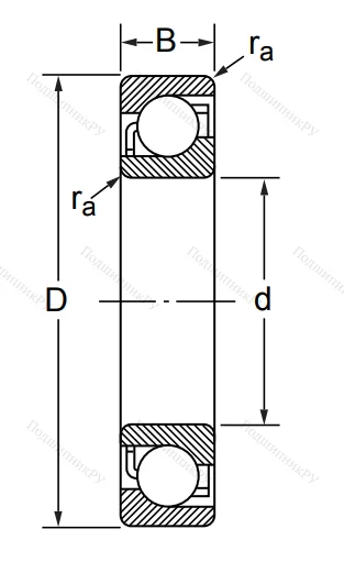Радиально-упорный шариковый подшипник 7311 B/DB (266311 ГОСТ) в Калининграде