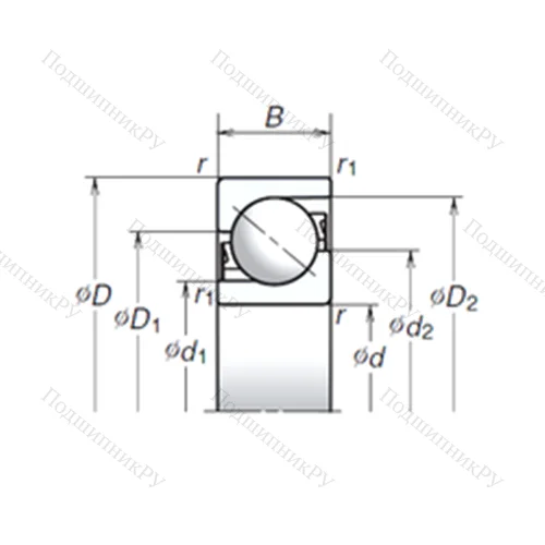 Подшипник шариковый упорно-радиальный 100TAC 03CMC от производителя  NSK Подшипник шариковый упорно-радиальный 100TAC 03CMC от производителя  NSK