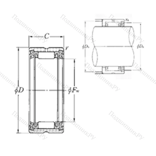Подшипник игольчатый радиальный RNA 4910LL
