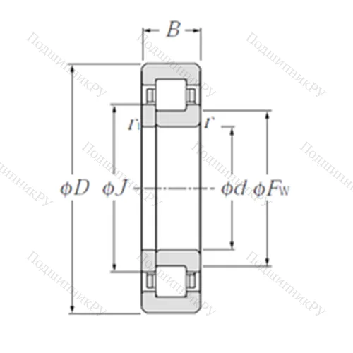 Подшипник роликовый радиальный NUP 409 от производителя  NTN