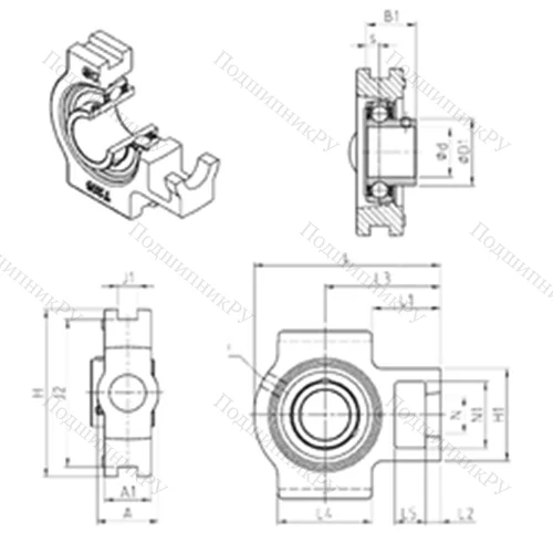 Подшипниковый узел шариковый радиальный UST 208