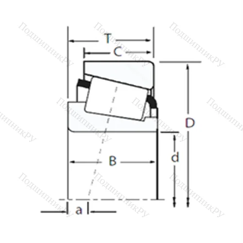 Подшипник роликовый радиально-упорный 33010 от производителя  TIMKEN