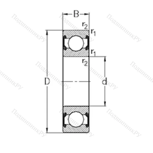 Подшипник шариковый радиальный 6202-2RS 2