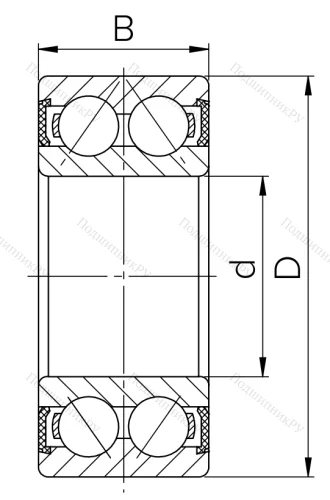 Двухрядный шариковый подшипник 1504 2RS (2204 2RS) в Калининграде