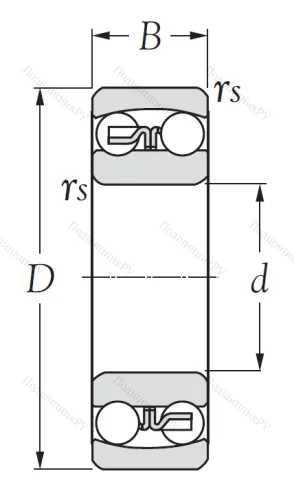 Двухрядный шариковый подшипник 1212 от производителя  KSM