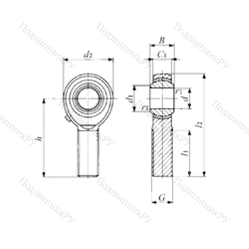 Подшипник скольжения сферический POS 16
