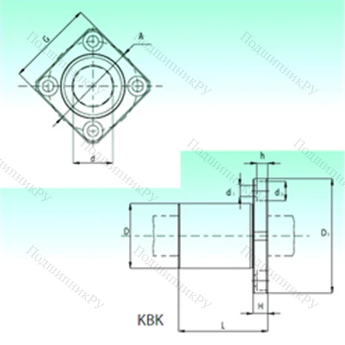 Подшипник шариковый линейный KBK 20-PP от производителя  NBS