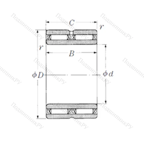 Подшипник игольчатый радиальный NAFW 173532