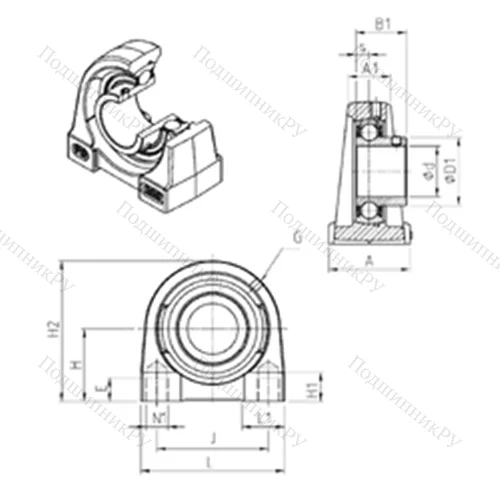 Подшипниковый узел шариковый радиальный USPG 203