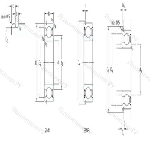 Подшипник шариковый радиальный 307-ZNR